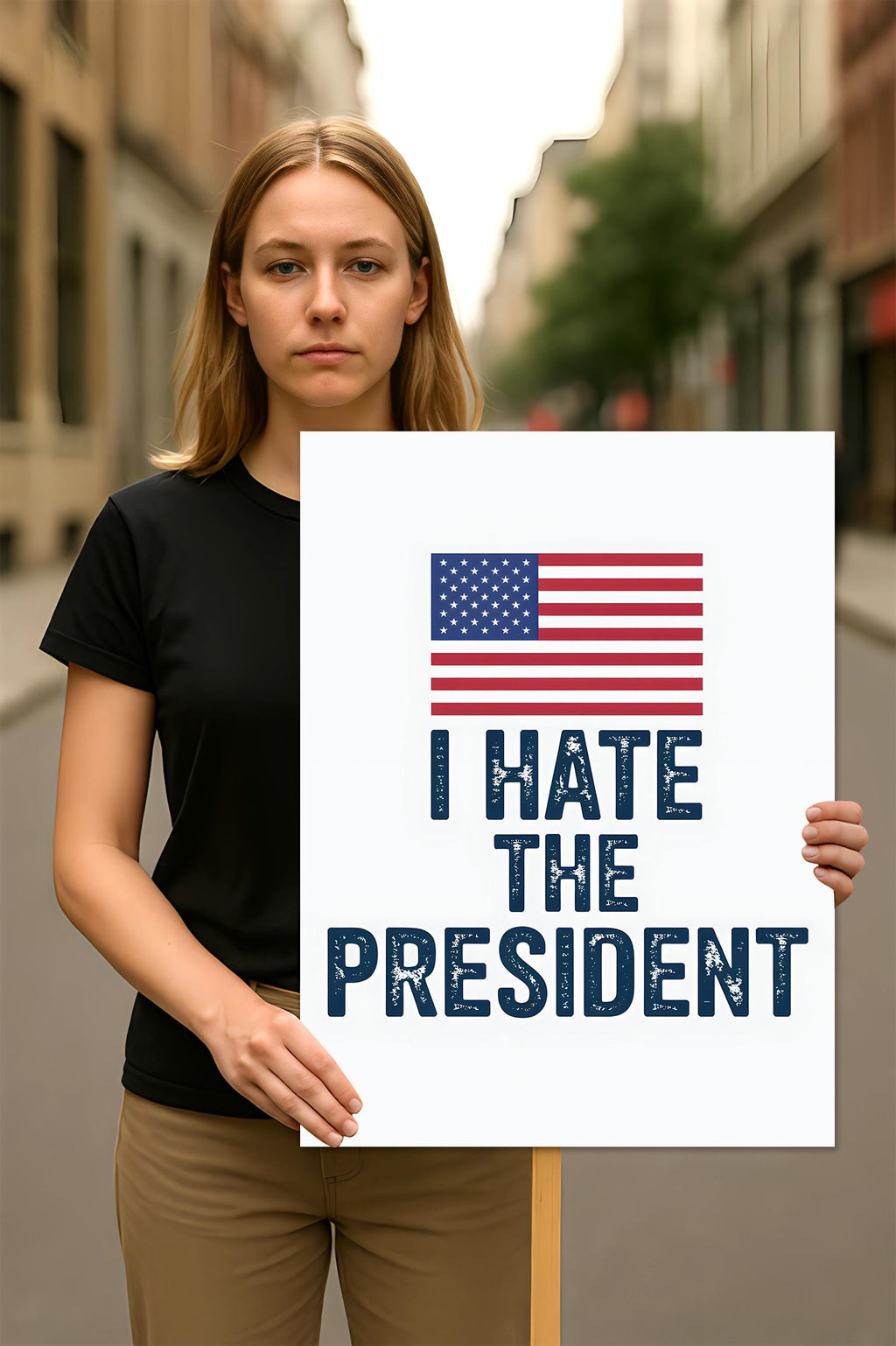 I Hate the President Protest Sign, Anti-Trump Resistance, Political Activist Poster, Rally Sign, Resist Fascism Protest Poster