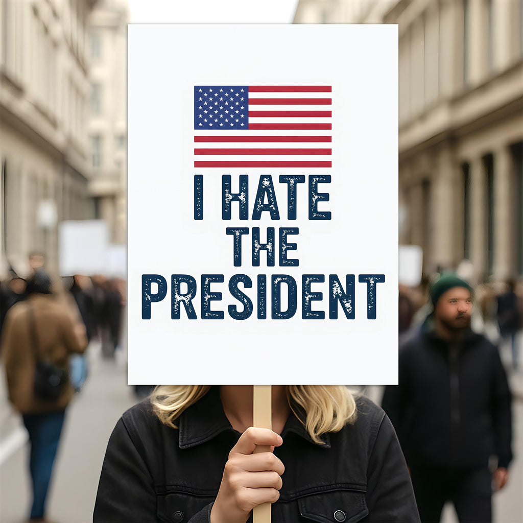 I Hate the President Protest Sign, Anti-Trump Resistance, Political Activist Poster, Rally Sign, Resist Fascism Protest Poster