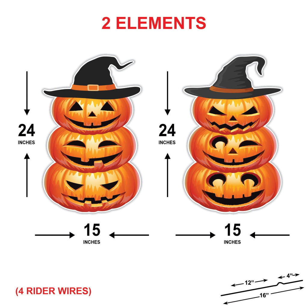 Halloween Yard Signs with Garden Stakes, Pumpkin and Ghost Lawn Decorations, Outdoor Halloween Party Yard Decor for Front Lawn or Patio
