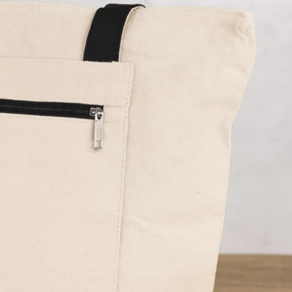 Custom Tote Bag with Zipper, Personalized Text Photo Logo Canvas Beach Bag, Bridesmaid Bachelorette Gift, Lake Boat Trip Tote Bag