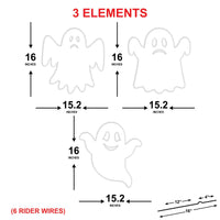 Large Ghost Halloween Yard Sign with Stakes, Scary Outdoor Lawn Decoration, Spooky Home Front Yard Halloween Décor for Porch or Garden