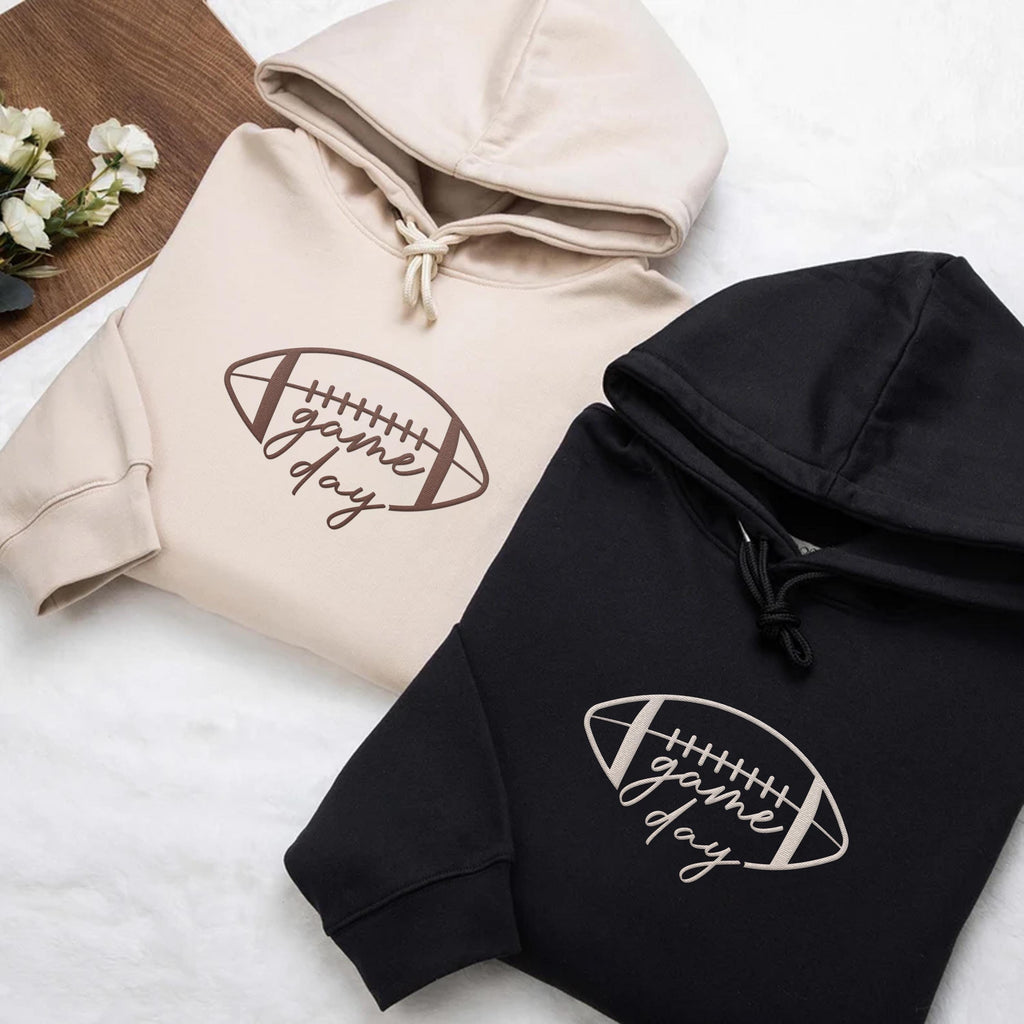 Game Day Embroidered Hoodie, Tis the Season Sweatshirt, Fall Football Shirt, Touchdown Long Sleeve Shirt, Thanksgiving Tailgate Gift