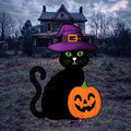 Black Cat Halloween Yard Signs with Witch Hats and Stakes, Outdoor Lawn Decorations, Garden Halloween Decor for Patio, Porch, Party Display