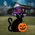 Black Cat Halloween Yard Signs with Witch Hats and Stakes, Outdoor Lawn Decorations, Garden Halloween Decor for Patio, Porch, Party Display
