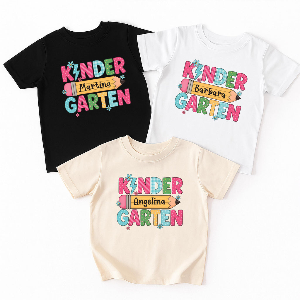 Personalized Kindergarten T-Shirt, Custom Girl Name Kids Shirt, Toddler Sweatshirt - Back to School Gift, First Day Outfit
