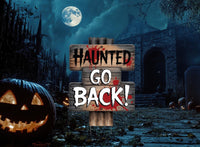 Beware Danger Haunted Keep Out Yard Sign with Stakes, Scary Halloween Lawn Decoration, Spooky Outdoor Haunted House or Walkway Décor