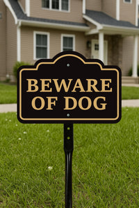 2 Pack Beware of Dog Yard Sign with 16" Stake, Rust-Free Aluminum Warning Sign, Home Security Not Responsible Lawn Sign, Outdoor Dog Alert