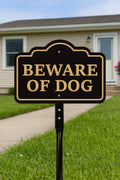 Beware of Dog Yard Sign with 16