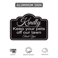 2 Pack Keep Pets Off Lawn Yard Sign with 16" Stake, Rust-Free Aluminum Outdoor Warning Sign, Kindly Keep Pets Off Grass, Dog Cat Deterrent