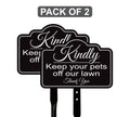 2 Pack Keep Pets Off Lawn Yard Sign with 16