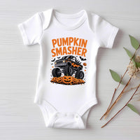 Retro Monster Truck Baby Shirt, Pumpkin Smasher Baby Bodysuit, Halloween Toddler Sweatshirt - Boys Spooky Fall Outfit, Trick or Treat Shirt