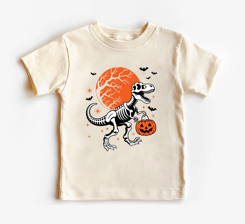 Halloween Dinosaur Baby Bodysuit, Trick or Treat Dino Baby Shirt, Retro Toddler Sweatshirt - Fall Boys Outfit, Spooky Dino Clothes