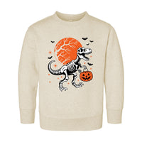 Halloween Dinosaur Baby Bodysuit, Trick or Treat Dino Baby Shirt, Retro Toddler Sweatshirt - Fall Boys Outfit, Spooky Dino Clothes