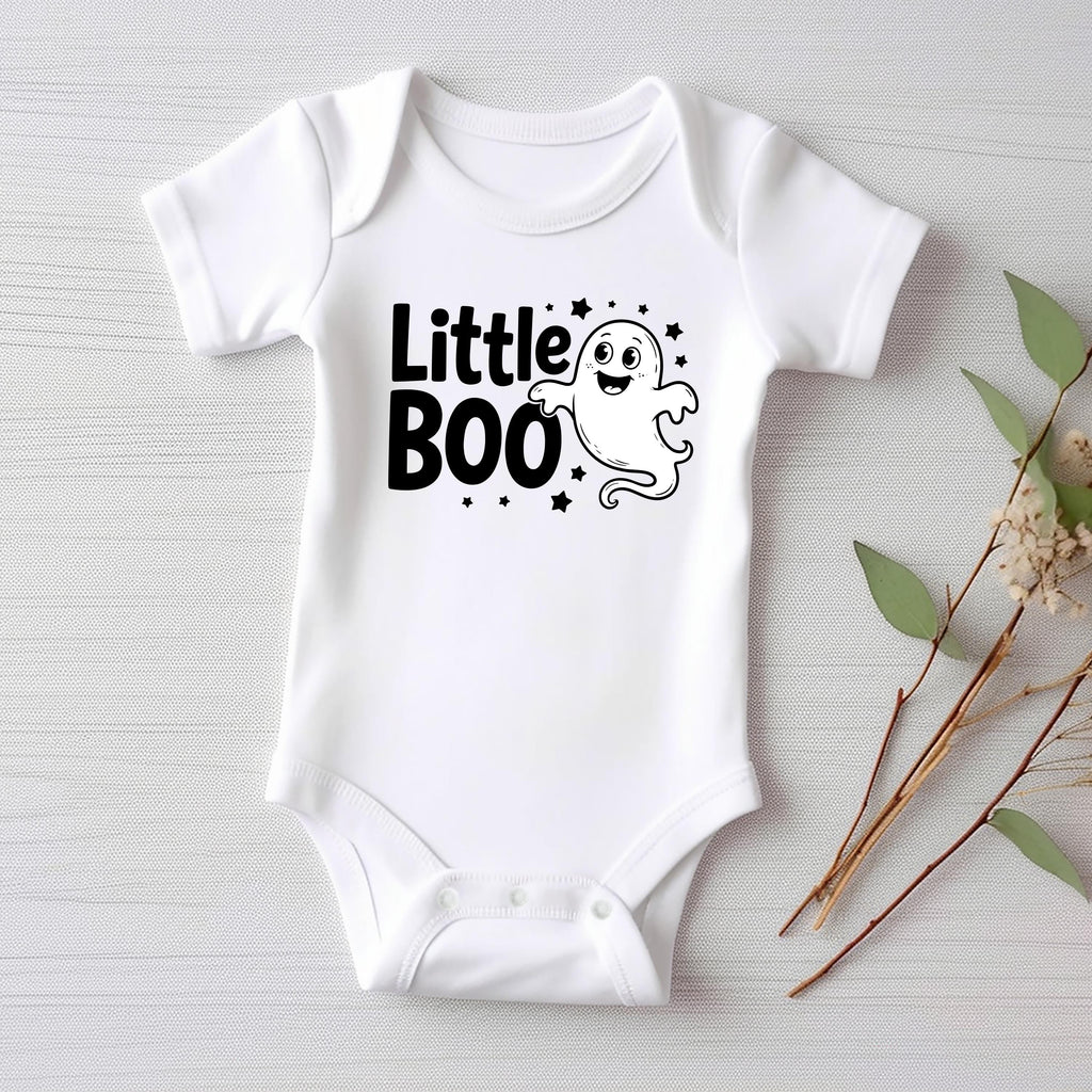 Little Boo Baby Bodysuit, Cute Ghost Baby Shirt, Retro Halloween Toddler Sweatshirt - Fall Baby Outfit, Spooky Season Infant Clothes