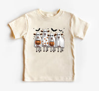 Ghost Cows Baby Bodysuit, Cute Halloween Cow Baby Shirt, Retro Fall Toddler Sweatshirt - Spooky Farm Animal Outfit