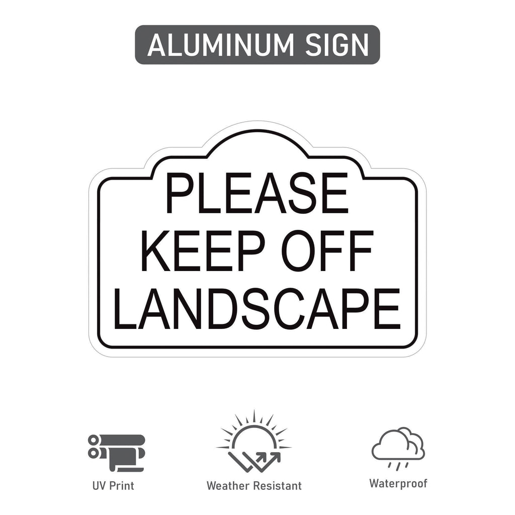 Please Keep Off Landscape Yard Sign with 16" Stake, Rust-Free Aluminum Stay Off Grass Warning Sign, Outdoor Garden Lawn Protection Sign