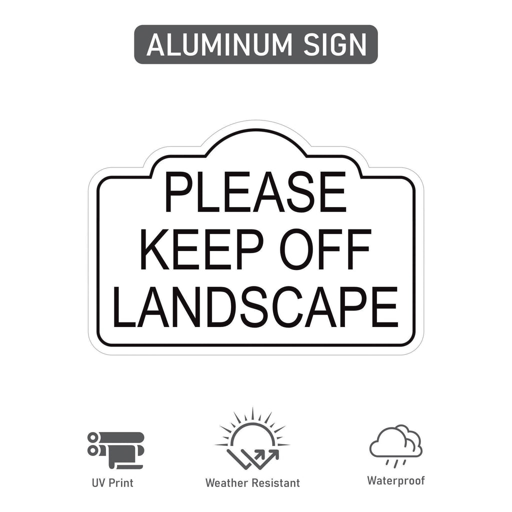 2 Pack Please Keep Off Landscape Yard Sign with 16" Stake, Rust-Free Aluminum Stay Off Grass Warning Sign, Outdoor Garden Lawn Protection