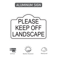 2 Pack Please Keep Off Landscape Yard Sign with 16" Stake, Rust-Free Aluminum Stay Off Grass Warning Sign, Outdoor Garden Lawn Protection