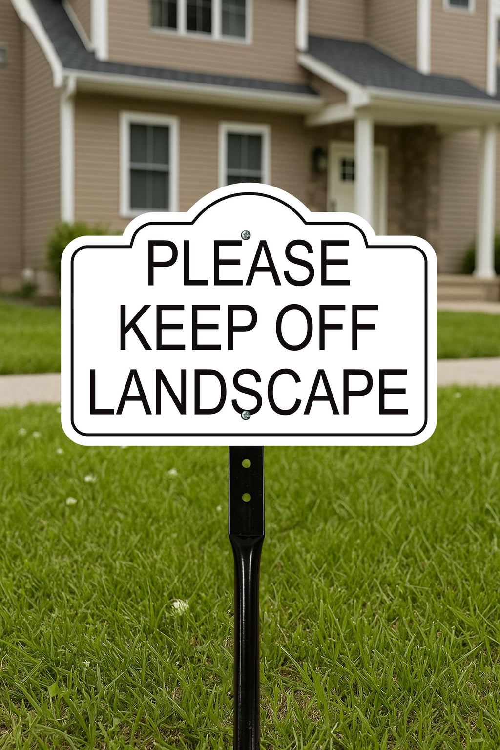 2 Pack Please Keep Off Landscape Yard Sign with 16" Stake, Rust-Free Aluminum Stay Off Grass Warning Sign, Outdoor Garden Lawn Protection