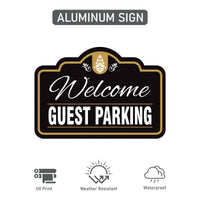 2 Pack Guest Parking Only Yard Sign with 16" Stake, Rust-Free Aluminum Parking Sign for Visitors, Reserved Guest Outdoor Lawn Parking Marker