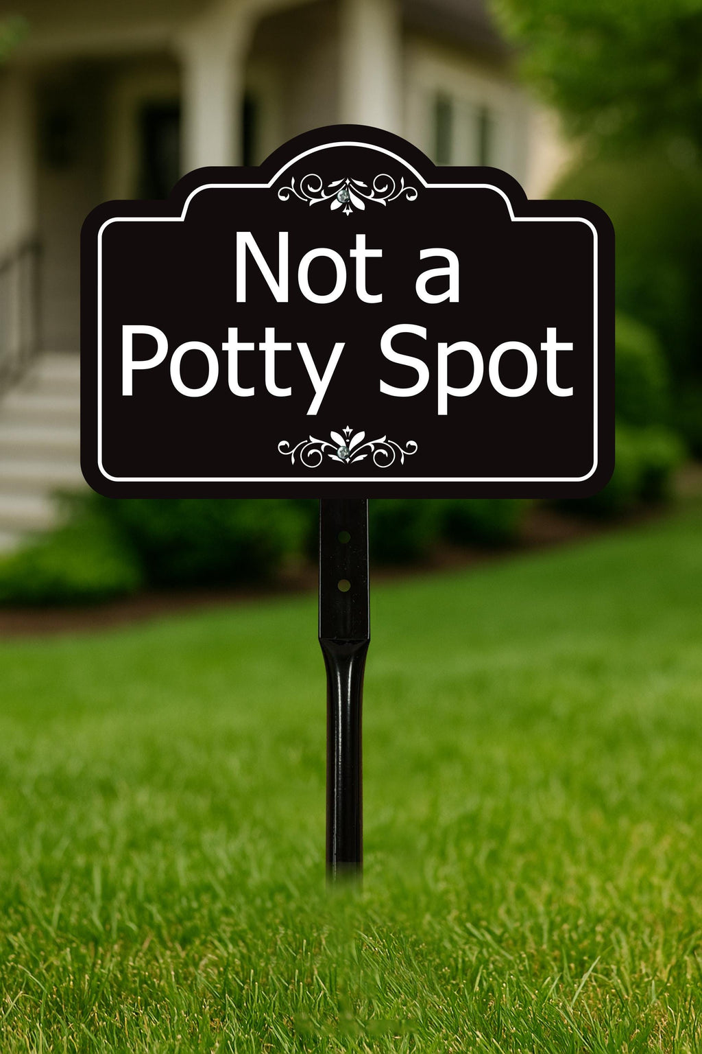2 Pack Not a Potty Spot Yard Sign with 16" Stake, Rust-Free Aluminum Dog Poop Warning Sign, Clean Up After Your Dog Outdoor Lawn Pet Waste Sign