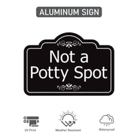 2 Pack Not a Potty Spot Yard Sign with 16" Stake, Rust-Free Aluminum Dog Poop Warning Sign, Clean Up After Your Dog Outdoor Lawn Pet Waste Sign