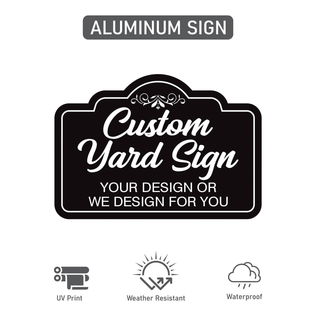 2 Pack Custom Aluminum Yard Sign with 16" Stake, Personalized Metal Outdoor Sign, Fully Customizable Lawn Marker for Home, Business, Events