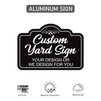 2 Pack Custom Aluminum Yard Sign with 16" Stake, Personalized Metal Outdoor Sign, Fully Customizable Lawn Marker for Home, Business, Events