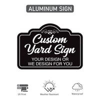 Custom Aluminum Yard Sign with 16" Stake, Personalized Metal Outdoor Sign, Fully Customizable Lawn Marker for Home, Business, Events