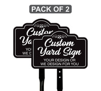 2 Pack Custom Aluminum Yard Sign with 16" Stake, Personalized Metal Outdoor Sign, Fully Customizable Lawn Marker for Home, Business, Events