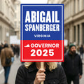 Abigail Spanberger For Virginia Governor 2025 Election Sign, Political Campaign Sign, Governor Election 2026 Race Poster Sign