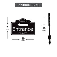 2 Pack Entrance Yard Sign with Arrow and 16" Stake, Aluminum Directional Enter Sign, Outdoor Lawn Entry Marker for Events, Homes, Businesses