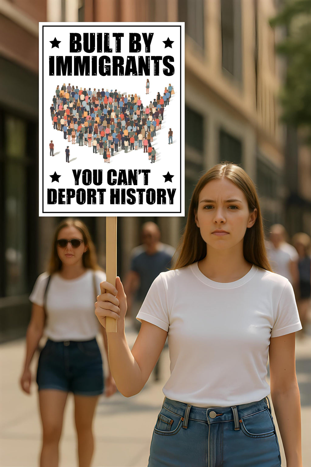 Built by Immigrants, You Can’t Deport History Protest Sign, Anti-Trump, Political Activist Poster, Rally Sign, Resist Fascism Protest Poster