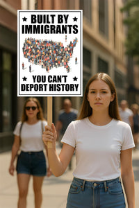 Built by Immigrants, You Can’t Deport History Protest Sign, Anti-Trump, Political Activist Poster, Rally Sign, Resist Fascism Protest Poster