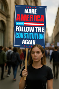 Make America Follow the Constitution Again Protest Sign, Anti-Trump, Political Activist Poster, Rally Sign, Resist Fascism Protest Poster