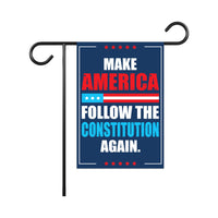 Make America Follow the Constitution Again Garden Flag, Double Sided, Resist Hate, Anti-Trump, Resist Racism Flag, Resist Fascism Flag