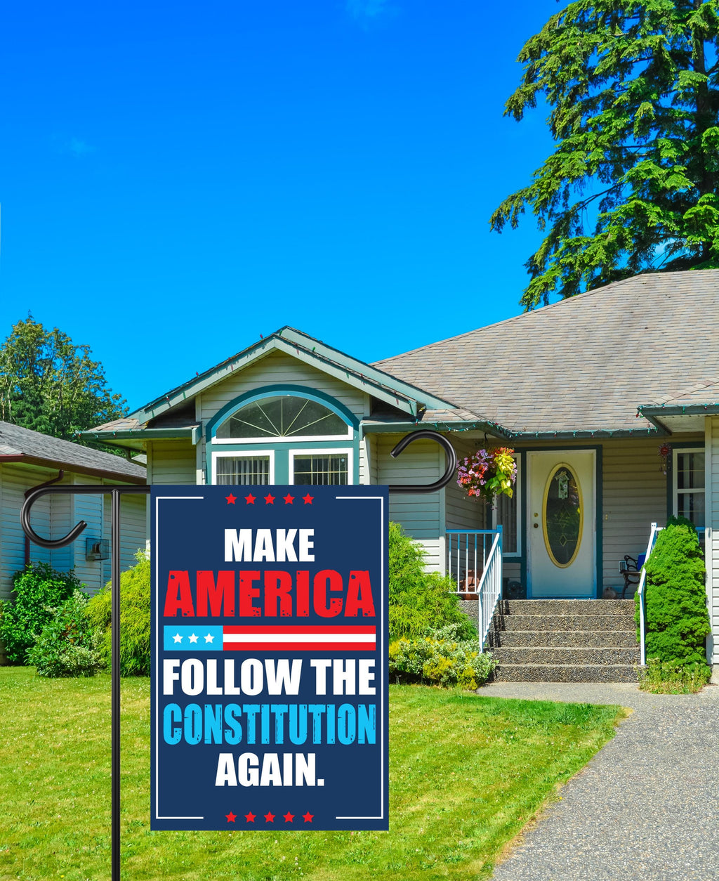 Make America Follow the Constitution Again Garden Flag, Double Sided, Resist Hate, Anti-Trump, Resist Racism Flag, Resist Fascism Flag