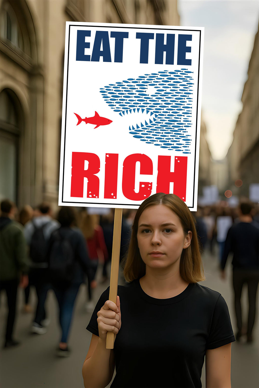 Eat the Rich, Tax The Rich Protest Sign, Anti-Trump, Political Activist Poster, Rally Sign, Resist Racism, Resist Fascism Protest Poster