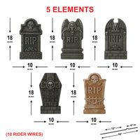 Halloween RIP Tombstone Yard Signs, Graveyard Lawn Decorations with Stakes, Scary Outdoor Halloween Cemetery Decor for Front Yard Display