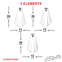 Large Scary Ghost Yard Signs, White Halloween Decorations with Stakes, Corrugated Plastic Outdoor Lawn Decor for Kids, Home, or School