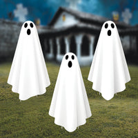 Large Scary Ghost Yard Signs, White Halloween Decorations with Stakes, Corrugated Plastic Outdoor Lawn Decor for Kids, Home, or School