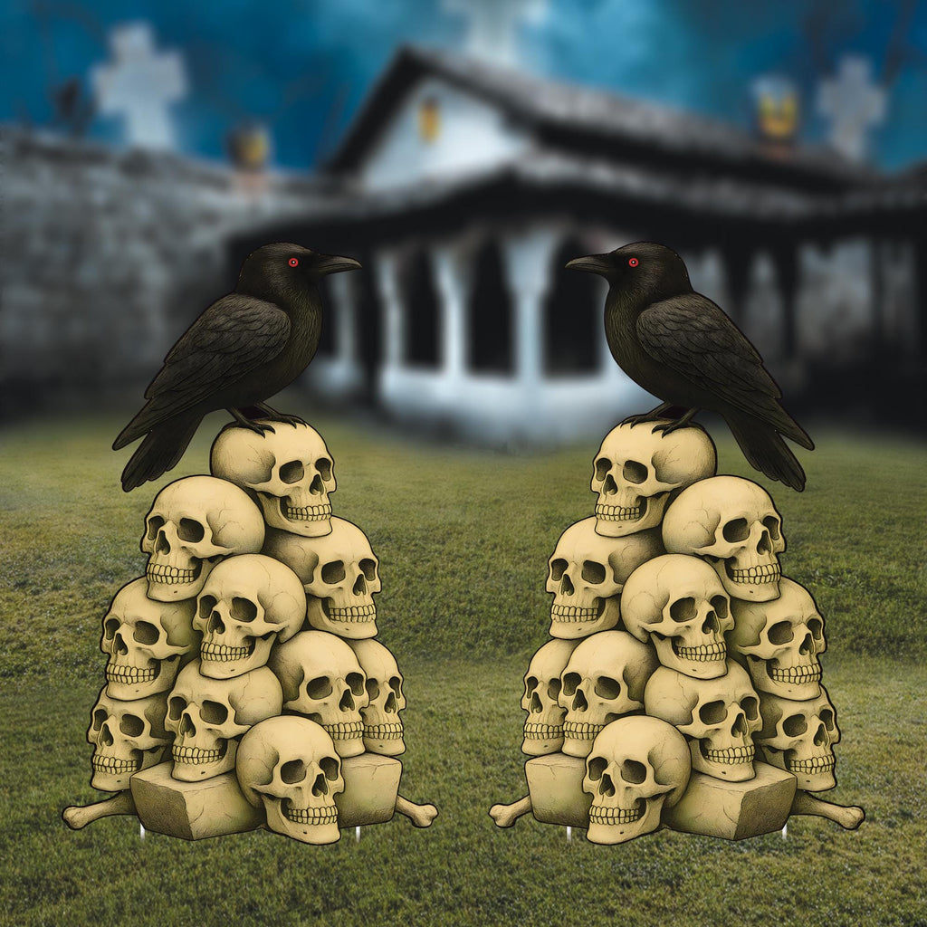 Skeleton Halloween Yard Sign, Outdoor Lawn Decoration with Stakes, Scary Corrugated Plastic Skeleton Cutout, Spooky Yard or Garden Display
