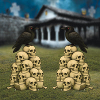 Skeleton Halloween Yard Sign, Outdoor Lawn Decoration with Stakes, Scary Corrugated Plastic Skeleton Cutout, Spooky Yard or Garden Display