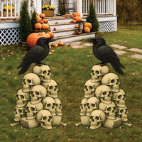 Skeleton Halloween Yard Sign, Outdoor Lawn Decoration with Stakes, Scary Corrugated Plastic Skeleton Cutout, Spooky Yard or Garden Display