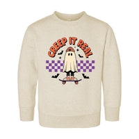 Skater Ghost Baby Shirt, Creep It Real Baby Bodysuit, Halloween Toddler Sweatshirt - Retro Boys Outfit, Spooky Skate Fall Clothes