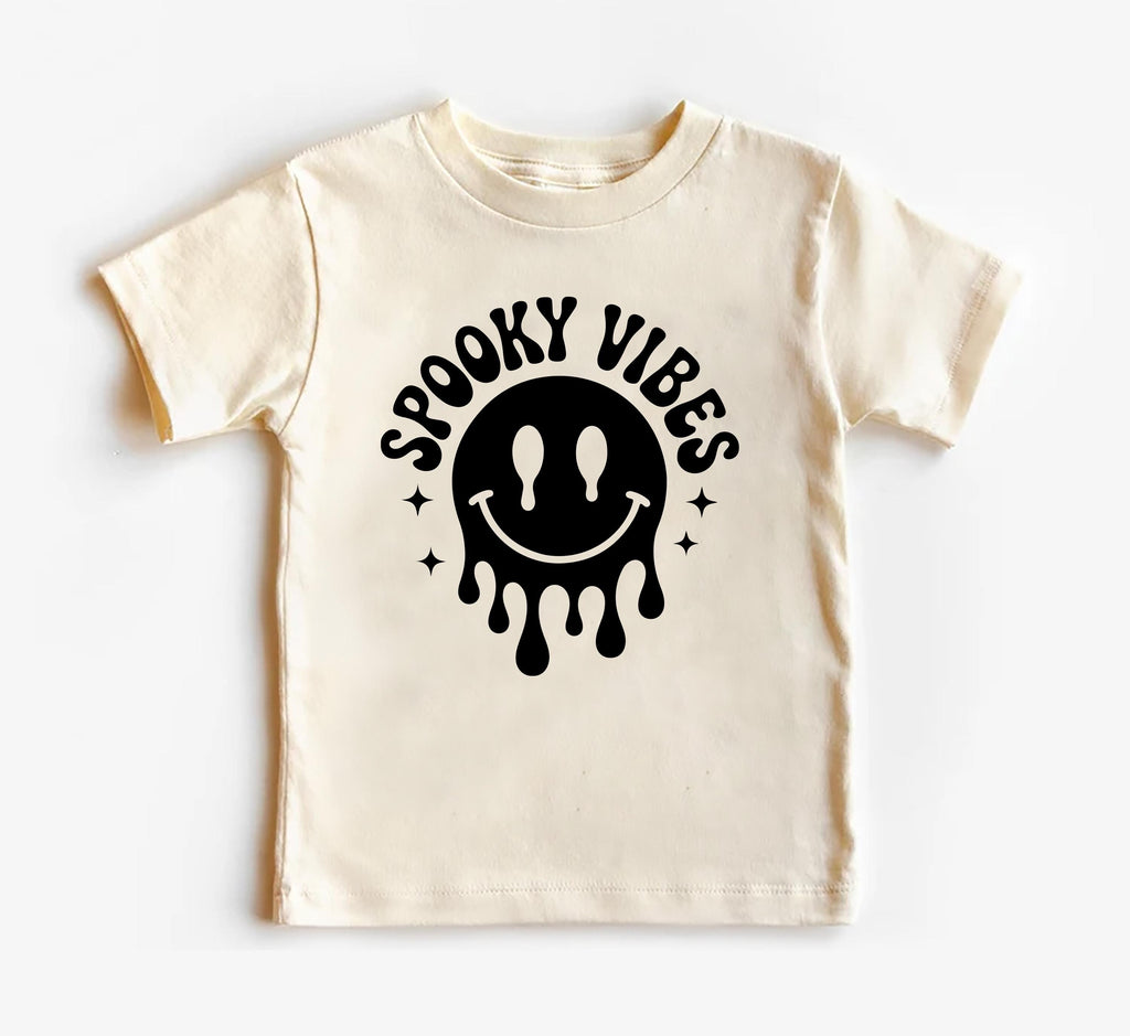 Spooky Vibes Baby Bodysuit, Melting Smiley Baby Shirt, Retro Halloween Toddler Sweatshirt - Creepy Cute Fall Outfit, Ghost Season Tee