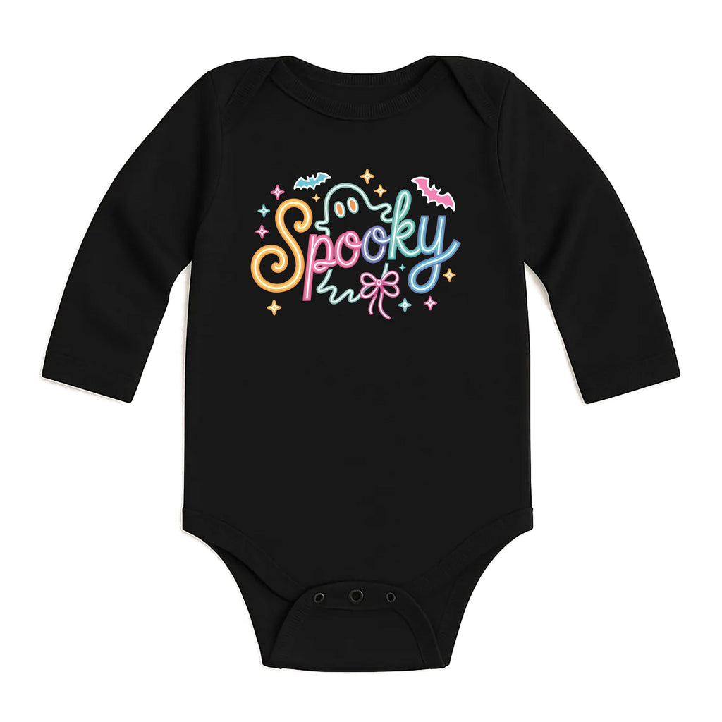 Spooky Neon Ghost Baby Bodysuit, Cute Halloween Girl Baby Shirt, Toddler Sweatshirt - Bright Ghost Fall Outfit, Fun Spooky Kids Clothes