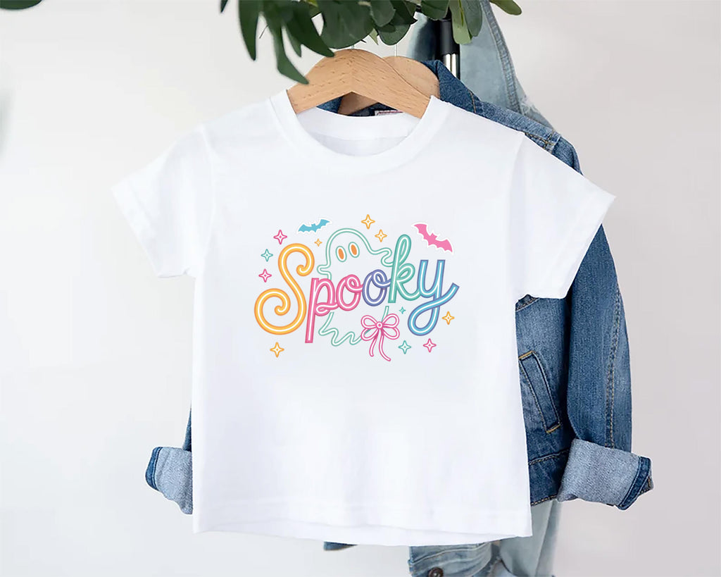 Spooky Neon Ghost Baby Bodysuit, Cute Halloween Girl Baby Shirt, Toddler Sweatshirt - Bright Ghost Fall Outfit, Fun Spooky Kids Clothes