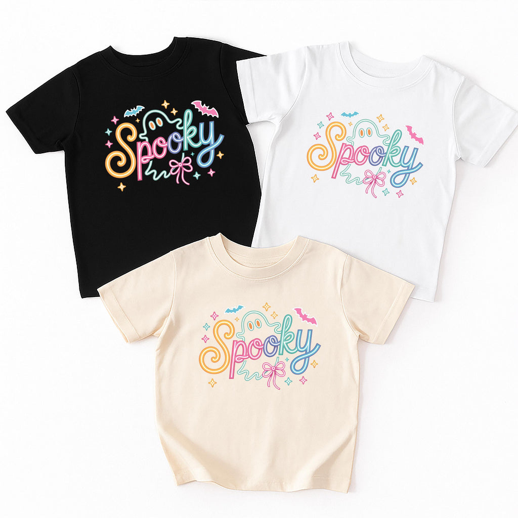Spooky Neon Ghost Baby Bodysuit, Cute Halloween Girl Baby Shirt, Toddler Sweatshirt - Bright Ghost Fall Outfit, Fun Spooky Kids Clothes