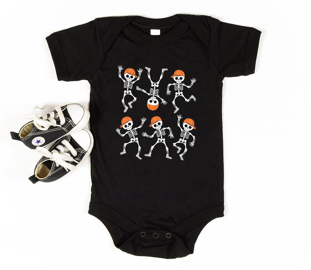 Dancing Skeletons Baby Bodysuit, Retro Halloween Boy Baby Shirt, Toddler Sweatshirt - Spooky Fall Kids Outfit, Trick or Treat Clothes